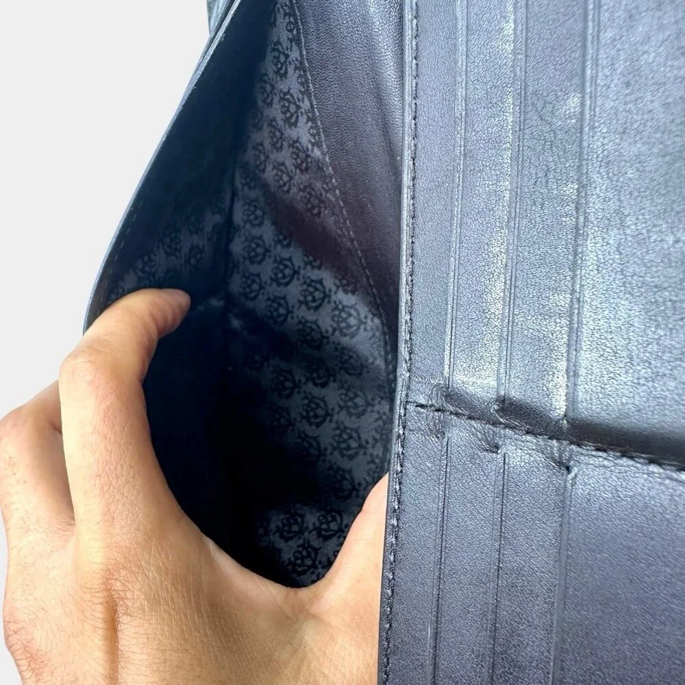 Dunhill/Alfreddunhill Billfold Coat Long Wallet PVC Grained Leather Black